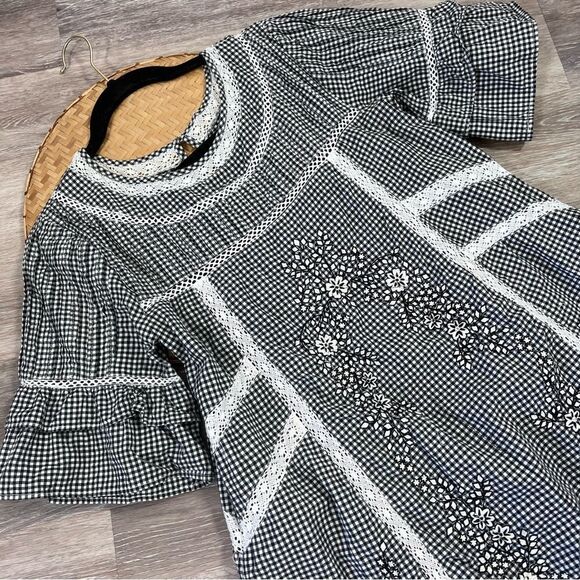 Free people sunny day embroidered shirt dress gingham‎ print - Picture 5 of 8